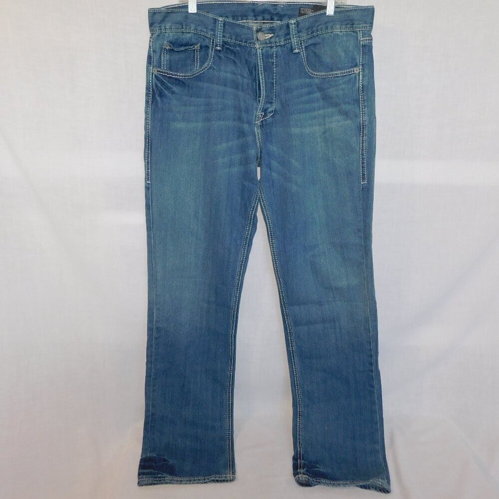 William Rast Jake Straight Medium Wash Blue Jeans Button Fly mens 36 x 34